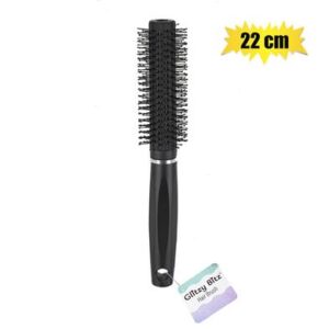 Hair brush black round 22cm