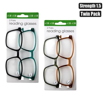 Reading glass twin packs strngth:1.5