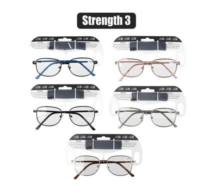 Reading glass metal asstd strength:3