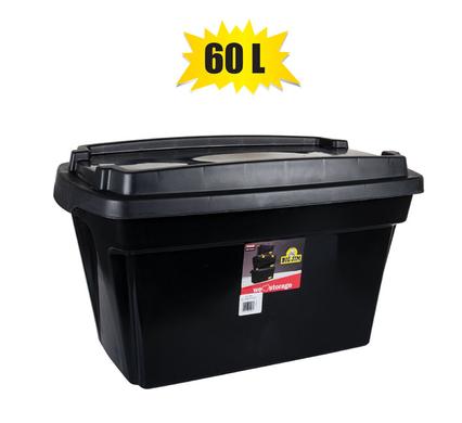 Storage box black 60l tough tote