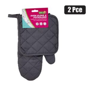 Potholder & oven glove cotton 2pce