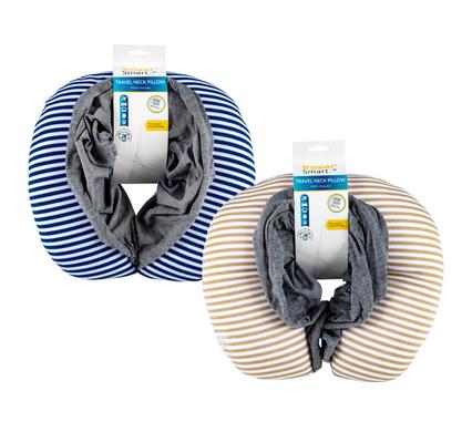 Travel neck pillow with hood foam