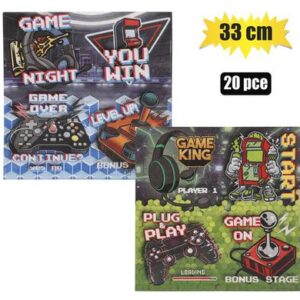 Serviettes 2ply 33cm 20pc gaming