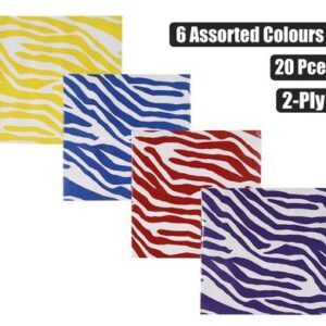 Serviettes 2ply 33cm 20pc zebra